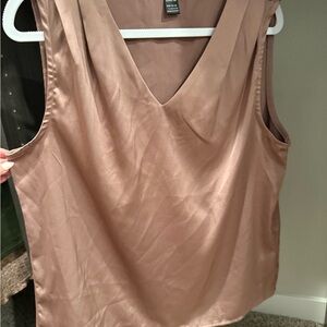 SHEIN Satin Brown Tank Top